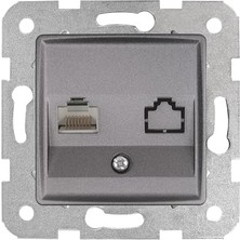 aklow akyoleticaret Linnera Life Granit, Cat6 Mekanizma Ve, Grisi Tekli Data, Kapak