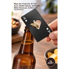 Yenilig 10 Adet Metal Şişe Açacağı – Maça Ası Tasarımlı, El Tipi Açıcı, Bottle Opener, Dekoratif Metal Aksesuar, 8,5x5,5 cm