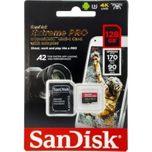 aklow akyoleticaret Extreme Pro 128 GB Microsdxc Hafıza Kartı SDSQXCY-128G-GN6MA, 170 Mb/sn'ye Kadar