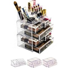 aklow akyoleticaret Akrilik Makyaj Organizeri, 6 Çekmeceli ve 5 Katlı Set