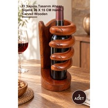 Yenilig 2 Adet Ahşap El Oyması El Şişelik – El Yapımı Tasarım Ahşap Şişelik 26 x 15 cm Hand Carved Wooden