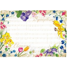 aklow akyoleticaret 311114 Senfoni Çiçekleri Servis Altlığı, %100 Geri Dönüştürülmüş Kağıt, 23,5 cm x 35,5 Cm, Baskılı (1000'LI Paket)