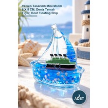 Yenilig 3 Adet Batmayan Gemi – Yelken Tasarımlı Mini Model 6 x 5 Cm, Deniz Temalı Figür, Boat Floating Ship