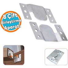 aklow akyoleticaret Baza Başlık Mobilya Karyola Köşe Koltuk Birleştirme Sacı Saç Bağlama Braketi Metal (8 Çift Takım)