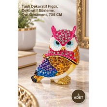 Yenilig 3 Adet Taşlı Baykuş Figür Aksesuarı – Taşlı Dekoratif Figür, Dekoratif Süsleme, Owl Ornament, 7x6 cm
