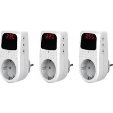 aklow akyoleticaret Akım Korumalı Regülatör Priz; 4000W Yüksek Güç, Düşük Voltaj Koruması (150V-210V), Yıldırım ve Çocuk Emniyetli Voltaj Sabitleyici Koruyucu Priz (1)
