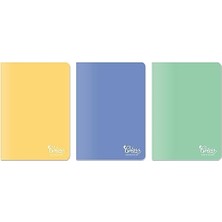 aklow akyoleticaret Colors A4 60 Yaprak Kareli Defter 3'lü Paket, Mor, Yeşil, Sarı