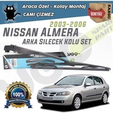 aklow akyoleticaret Nissan Almera Hb ile Uyumlu Arka Silecek Kolu Set 2003-2006