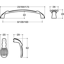 aklow akyoleticaret 4485 Modern Kulp Siyah Renk 128 mm Siyah Tek Ebat SSY4485 0128 Al6