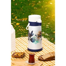 MSP 161720-805 Çiçek Desenli Sıcak-Soğuk Içecekler Için Pompalı Termos 1.8lt