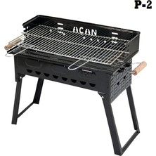 MSP Pervazlı Emaye Mangal P2 Büyük Boy Kömürlü Barbekü Çift Izgara Katlanır Ayaklı 27X44CM
