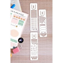 aklow akyoleticaret Planner Bullet Journal Çizim Şablonu Seti, 3 Adet Günlük Ajanda Çizim Cetveli, Planlayıcı Stencil