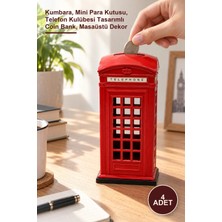 Yenilig 4 Adet Metal Telefon Kulübesi – Kumbara, Mini Para Kutusu, Telefon Kulübesi Tasarımlı Coin Bank, Masaüstü Dekor