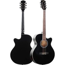 MSP XC-200BK Kesik Kasa Siyah Akustik Gitar 4/4 Yetişkin Üst Segment