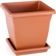 MSP VK06 Villa Kare Saksı No:6 Tabaklı 60 Cm, 110 Litre Kiremit