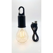 MSP Taşınabilir LED Ampul Lamba – USB ile Şarj Edilebilir, 3 Kademeli Işık, Asma Kancalı & Kamp, Bahçe, Dolap, Balkon, Banyo Için Acil Aydınlatma (3200K)