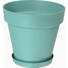 MSP YS06 Yalı Saksı Drenaj Aparatlı Tabaklı Dekoratif Saksı 37CM, 23 Litre Yeşil
