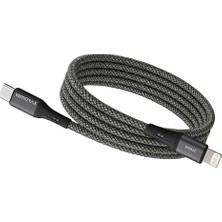 MSP C-Lightning Uyumlu Örgülü Kablo, 27WATT Pd Hızlı Şarj, Remorax Wahoo (1AD x 1metre Füme)