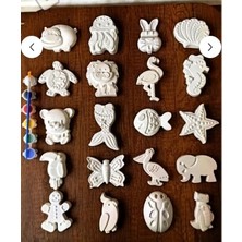aklow akyoleticaret 20 Adet Birbirinden Farklı Mega Boy Anne Cocuk Etkinlik Alçı Taş Boyama Seti
