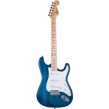 MSP Stratocaster Elektro Gitar (Trans Blue)