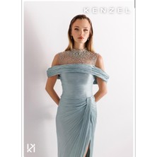 Perfect Mega Store Kenzel Yaka Taş Detaylı Abiye ELBISE-25077