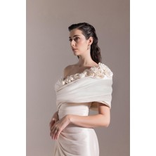 Perfect Mega Store Kenzel Yaka Drape ve Çiçek Detaylı Abiye ELBISE-A25030