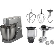 MSP Chef Hamur Makinesi Planetaria KVL4170S, Gümüş Karıştırma Makinesi + Mikser + Kıyma Makinesi 6.7 Gri