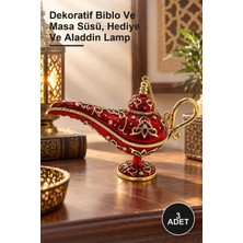 Yenilig 3 Adet Taşlı Alaatin Sihirli Lambası – Dekoratif Biblo ve Masa Süsü, Hediye ve Aladdin Lamp