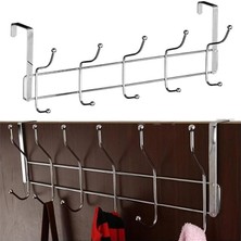MSP Home 12'li Kapı Arkası Metal Askı,amerikan Kapı Arkası Askılık,banyo,mutfak,yatak Odası Için Kapı Arkasına Takılan Krom Askı (1)