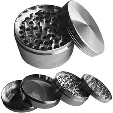 MSP Parçalayıcı Metal Baharat Öğütücü Herb Spice 4 Katmanlı 40MM / 50MM / 63MM (Gumus Grı, 75MM)