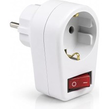MSP Topraklı Priz Adaptörü 16A 3680W – Işıklı Tekli Golyat Priz, Yüksek Güvenlikli, Tse & Ce Belgeli Enerji Tasarruflu Beyaz Priz Almera