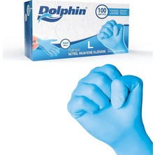 MSP At Market Dolphin Mavi Nitril Eldiven Pudrasız (L) 100'LÜ Paket