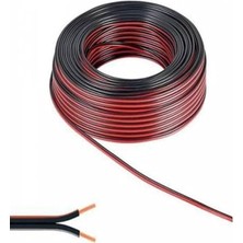 MSP Group Kablo 2 x 0,75 mm Bitişik Yassı Kordon Hoparlör Kablosu Siyah 10METRE,SIYAH