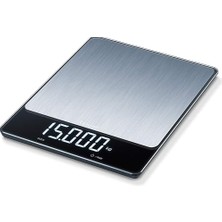 MSP Ks 34 Xl Stainless Steel Mutfak Terazisi, Paslanmaz Çelik, 15 Kg'a Kadar Hassas Tartımlar Için, Pratik Dara Fonksiyonu, Tutma Fonksiyonu ve Magic LED Ekran ile
