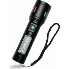 MSP USB Şarjlı Yüksek Güç Spot Uzun LED El Feneri Zumlanabilir Ultra Parlak Acil Aydınlatma Feneri