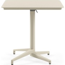MSP Moon Katlanır Masa 80X80 cm - Bahçe, Balkon, Kafe, Restoran Için, Iç ve Dış Mekan Bej