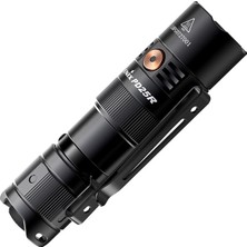 MSP PD25R Siyah, Şarj Edilebilir Mini Çok Amaçlı LED Torç | 800 Lümen | 250M | 70 Saat Maks | 700 Mah | Usb-C | Iki Pozisyonlu Gövde Klipsi | IP68