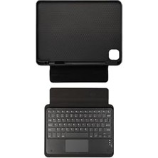 aklow akyoleticaret IPad Air 11 2025 M3 Border Keyboard Bluetooh Bağlantılı Standlı Klavyeli Tablet Kılıfı, Siyah