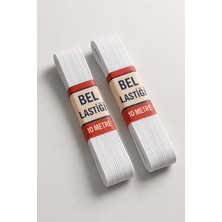 MSP Adet 0.80 cm Beyaz Bel Paça Don Lastiği Geniş Yassı Lastik 20 Metre
