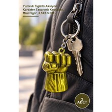 Yenilig 2 Adet Metal Anahtarlık – Yumruk Figürlü Aksiyon Karakter Tasarımlı Keychain, Mini Figür, 5.5x3.5 cm