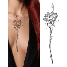 MSP Lotus Çiçeği Geçici Dövme Su Geçirmez 1 Ay Kalıcı Gerçekci Görünüm Geçici Unisex Dövme
