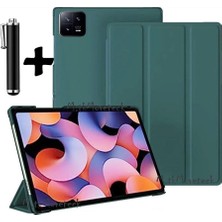 MSP Moveteck Xiaomi Pad 6 Kılıf 11 Inç Uyumlu Tablet Kılıfı Kapaklı Ince Tasarım Uyku Modlu Smart Akıllı + Kalem, Yeşil, Tek Ebat, MIPAD6PRO-SMART-YEŞIL