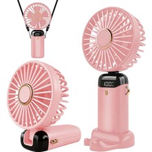 MSP El Vantilatörü, Taşınabilir Mini Vantilatör, Şarj Edilebilir, 5 Hız Kademeli, Katlanabilir USB Vantilatör, Ofis, Dış Mekan Için (Pembe)
