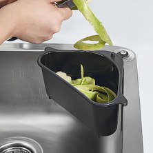 MSP Plastik Lavabo Çöp Filtresi ve Süzgeci - Silikon Vantuzlu Köşe Lavabo Organizeri - Yemek Artığı Süzme ve Çöp Toplama Sepeti (18X18X9.5 cm - Asorti)