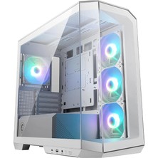MSP Mag Pano M100R Pz Whıte Temperli Cam 3X120MM 1X120MM Argb Fan Matx Beyaz Panoramik Gaming Bilgisayar Kasası