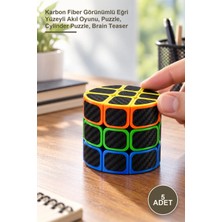Yenilig 5 Adet Silindir Zeka Küpü – Karbon Fiber Görünümlü Eğri Yüzeyli Akıl Oyunu, Puzzle, Cylinder Puzzle, Brain Teaser