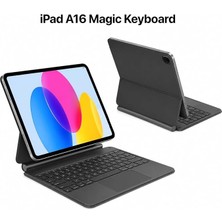 MSP Apple Ipad 11 A16 11.nesil/10.nesil 2022/2025 Için Uyumlu X8 Magic Touchpad Işıklı Türkçe Q Klavyeli Kılıf A3355 A3354 (Siyah)
