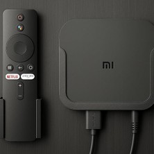 MSP Mi Tv Box S ve Mi Box Tv Stick S Ile Uyumlu Duvar Montaj Standı, Siyah, Bluetooth Uzaktan Kumanda Tutucu Aparatı
