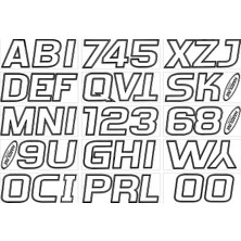 MSP Products Seri 700 Fabrika Uyumlu 3 Inç Tekne ve Pwc Kayıt Numarası Kiti, Beyaz/siyah