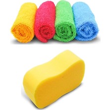 MSP Mikrofiber Temizlik Bezi + Oto Parlatma Süngeri Yıkama Süngeri Araba Araç Yıkama Süngeri Bebek Yıkama Süngeri Oto Yıkama Süngeri Yüz Yıkama Süngeri Araba Yıkama Süngeri Saplı Hasta Yıkama Süngeri